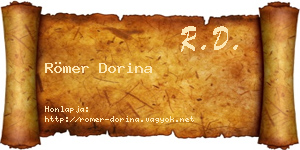 Römer Dorina névjegykártya